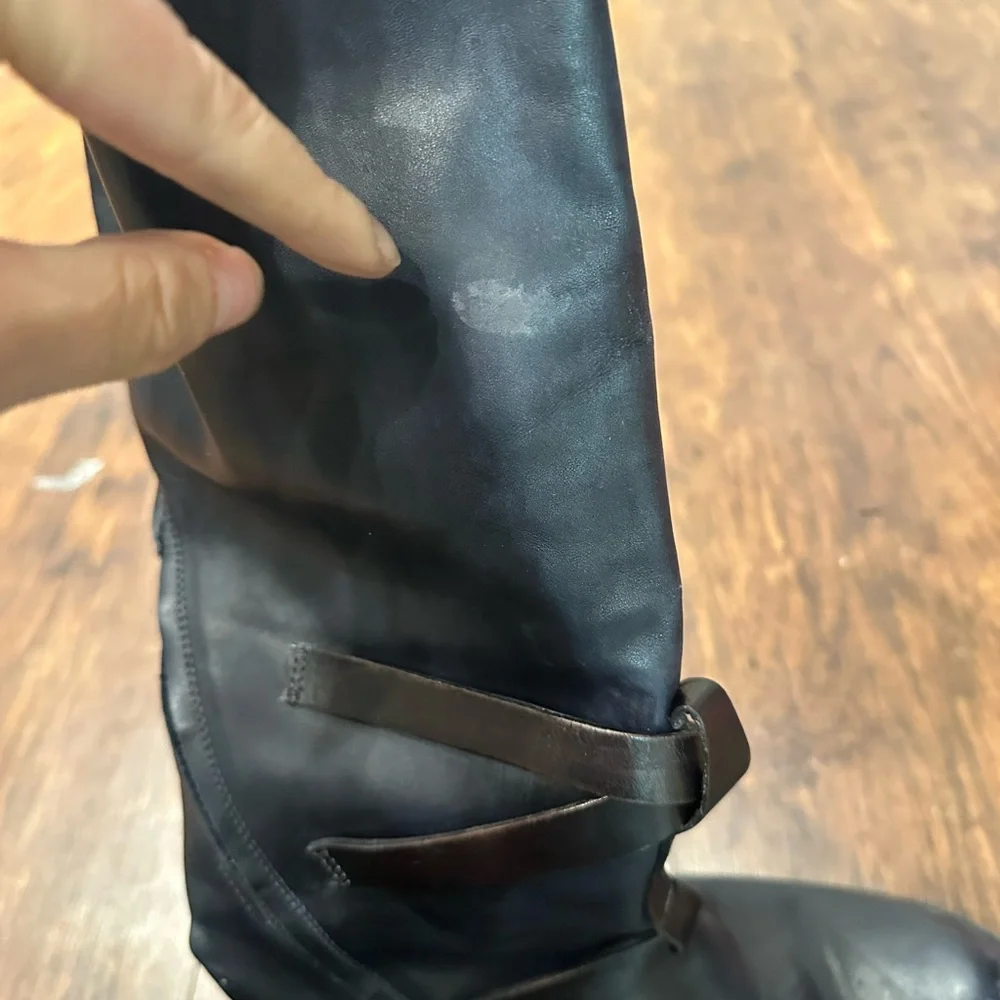 VINTAGE FOUNDRY CO Women's Jenny Riding Leather Boot Black US 8 M EU 38.5 UK 6